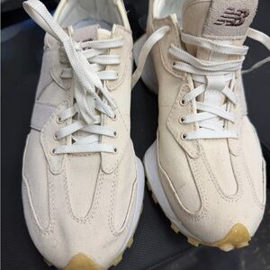 New Balance Cream Sneakers with White Accents